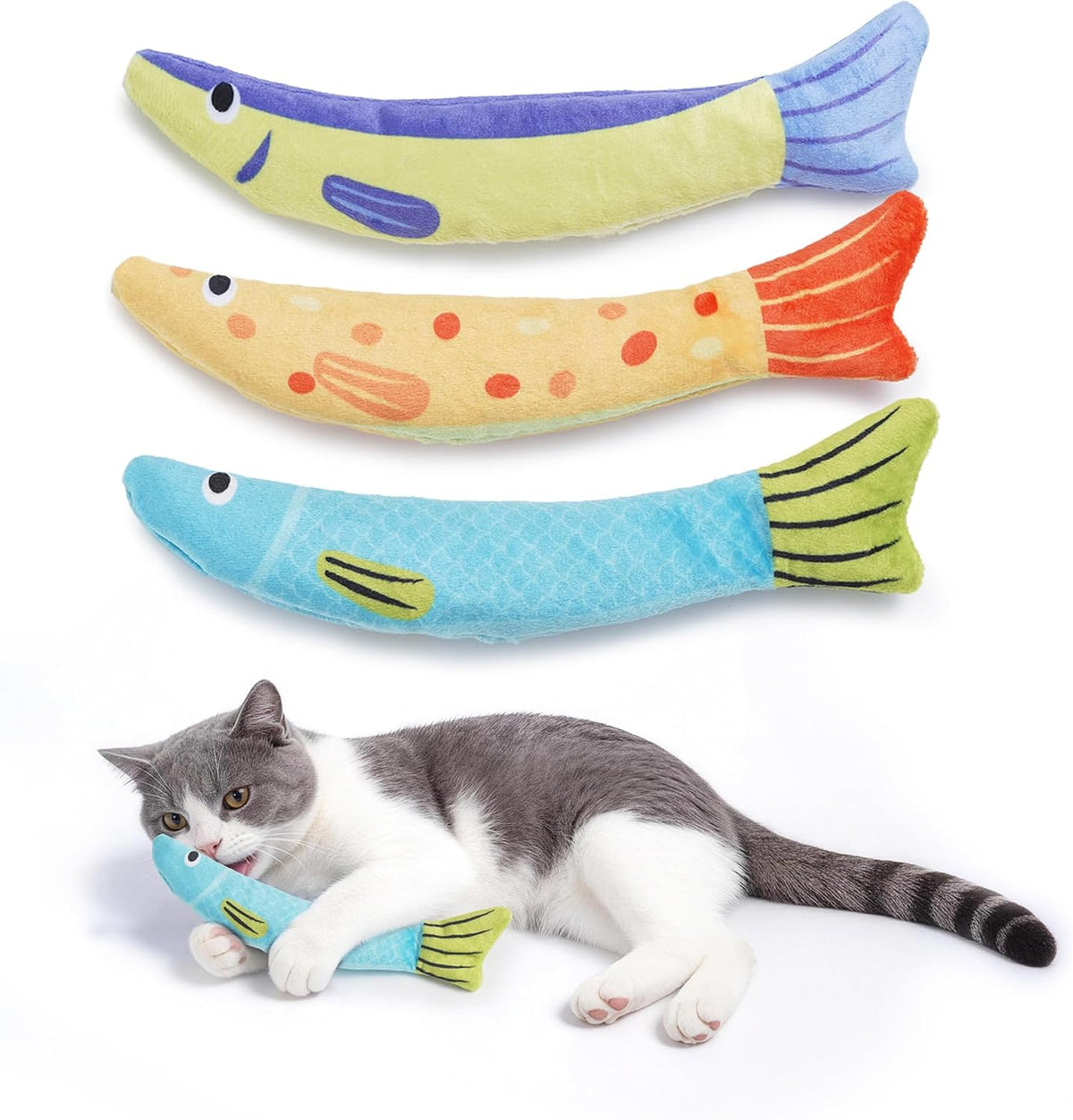 5 Pack Catnip Toys, Cat Toys with Catnip & Silvervine, Colorful Mushroom Kitten Teething & Cat Chew Toys with Different 