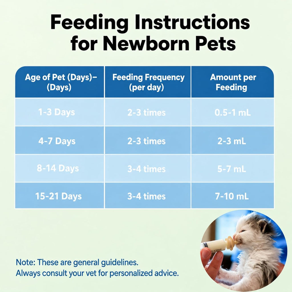 Pet Nursing Kit, Kitten Bottle Feeding Set with Nursing Nipples, Formula Dispenser, Liquid Syringe for Newborn Puppies a