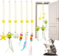 JIARON 6 PCS Interactive Cat Feather Toys, Indoor Hanging Retractable Cat Toy, Self Play Toys Make Fun Excecise