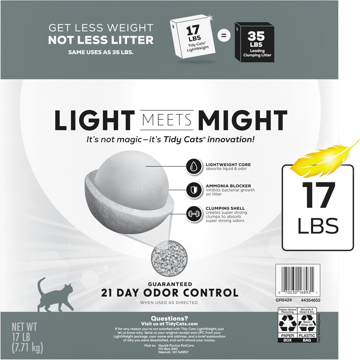 Purina Tidy Cats LightWeight 4-in-1 Strength Cat Litter, 17 lb