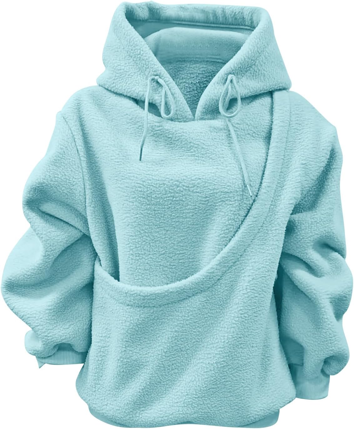 Pet Pouch Hoodie Fleece Cat Dog Carrier Sweatshirt, Blue-M