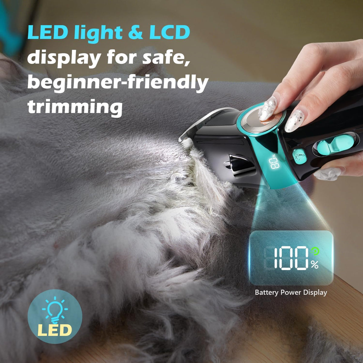 Cat Clippers for Grooming with 5-in-1 Blade Cat Grooming Kit