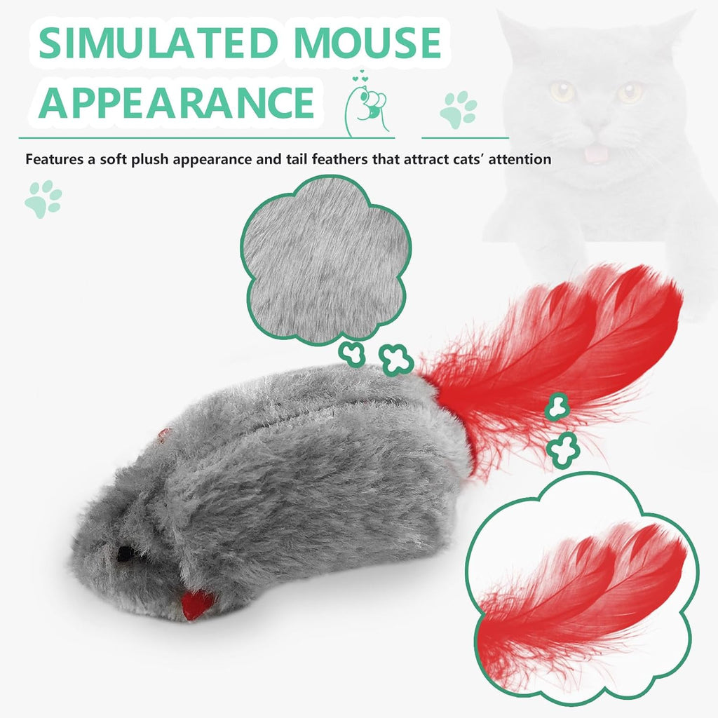 FYNIGO Self Play Cat Toys,2 Pack Door Hanging Cat Mouse Toy with Squeaky Sound,No Batteries Required,Interactive Cat Enr