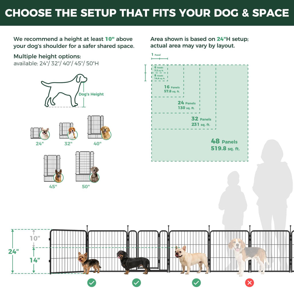FXW Rollick Dog Playpen, Indoor, Yard & RV Camping, 24"H, 8 Panels