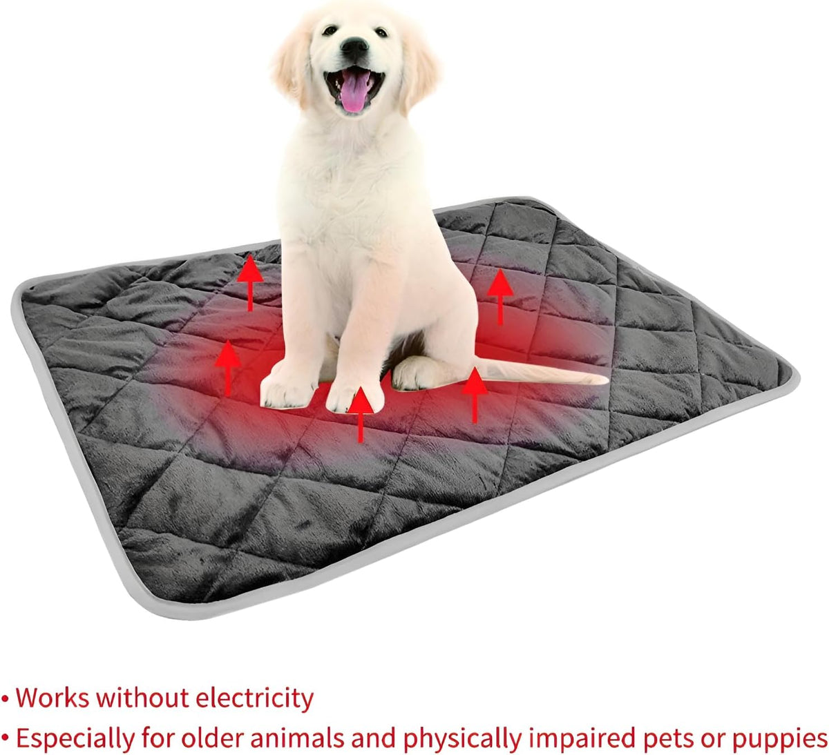Self-Warming Pet Mat, Gray Anti-Slip Cat and Dog Bed, 16 * 20in