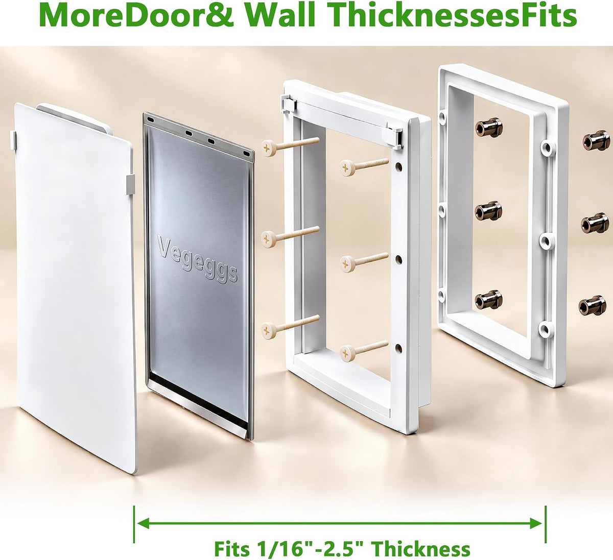 Large Dog Door for Door, Durable Plastic, Magnetic Pet Door with Lock Panel