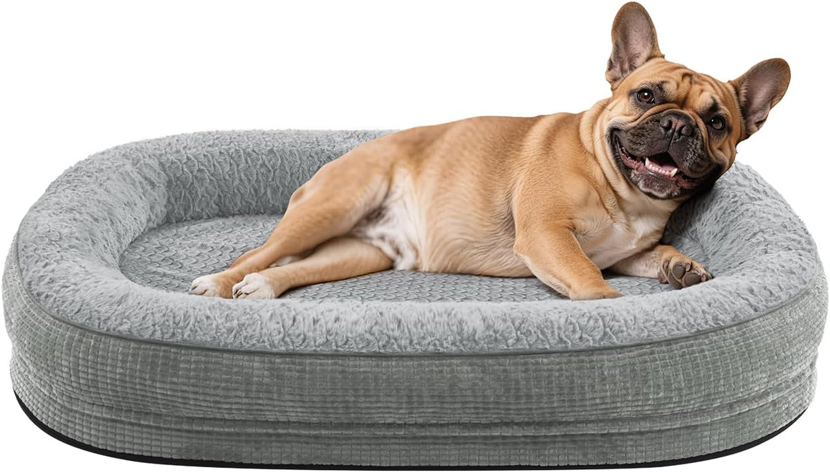 JOEJOY XL Orthopedic Dog Bed for Large Dogs, 360° Oval Bolster, 42"