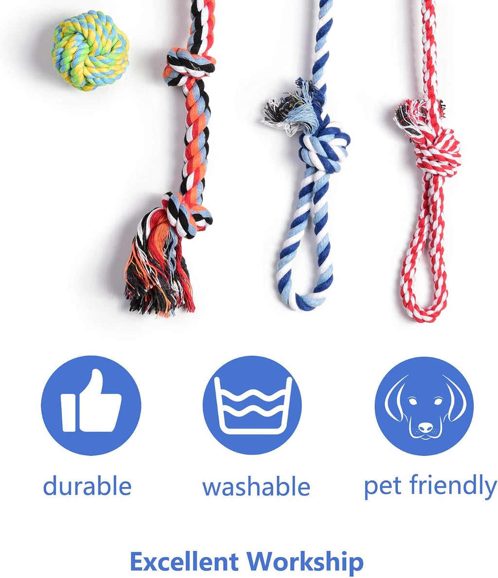 Fida Dog Rope Toys, 4 Pack Cotton Puppy Teething and Chew Toys