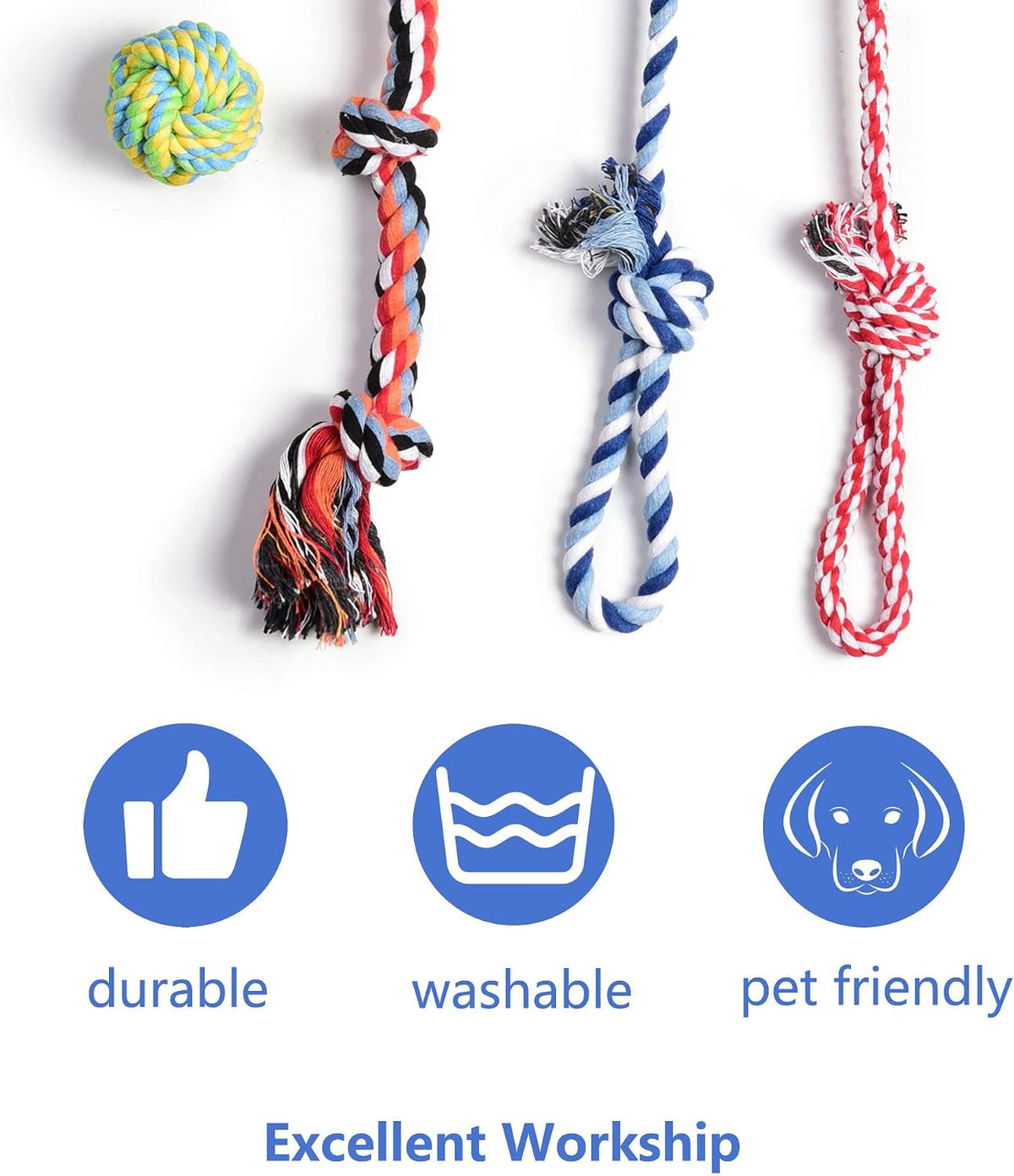 Fida Dog Rope Toys, 4 Pack Cotton Puppy Teething and Chew Toys