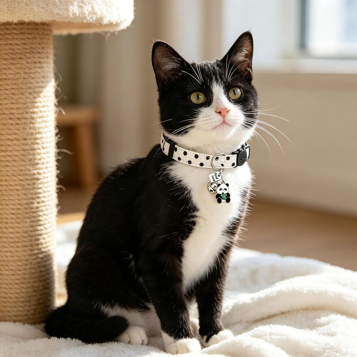 Cotton Cat Collars, Breakaway Polka Dot Kitten Collar for Girl and Boy Cats