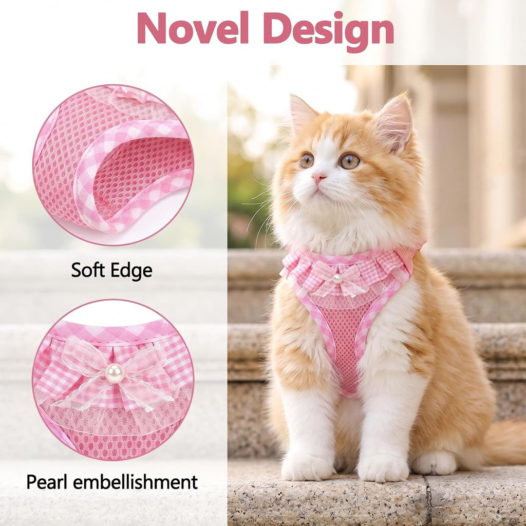Cat Harness and Leash Set Adjustable Escape Proof Vest for Cats