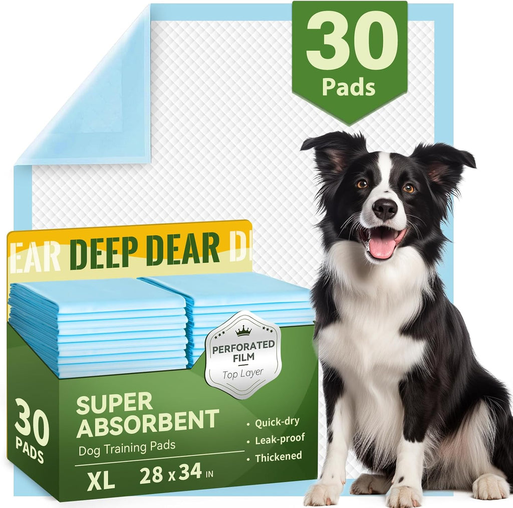 DEEP DEAR Puppy Pads for Dogs , Large 30x28 in ,100 Count
