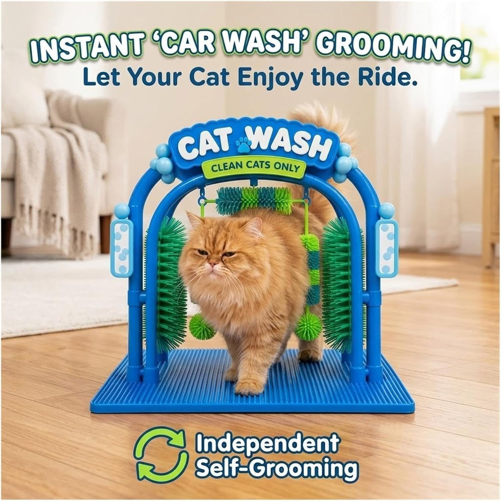 The Cat Wash Grooming Station,Self-Grooming Cat Toy,Car Wash Grooming Arch