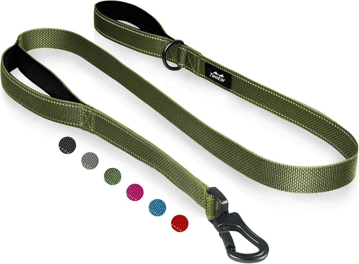 6FT 1IN Heavy Duty Dog Leash for Large Dogs with 2 Padded Handles