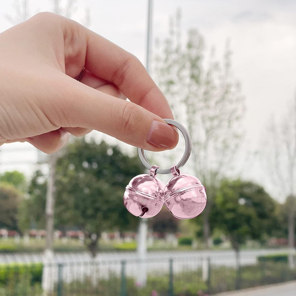 Cat Bells, 4 Loud Copper Collar Bells for Cat Dog Pet Tracker Training(pink)