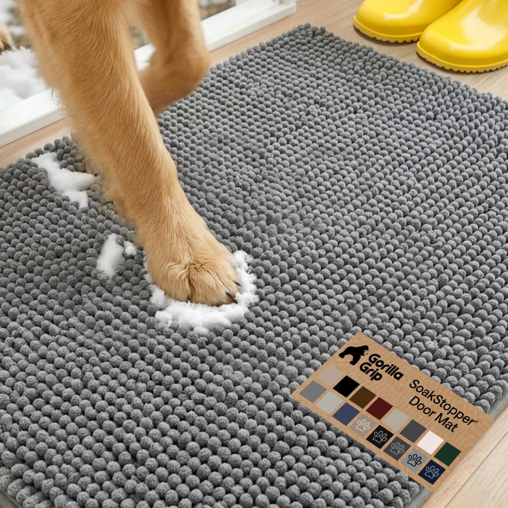 GORILLA GRIP SoakSTOPPER Indoor Door Mat for Dogs with Muddy Paws