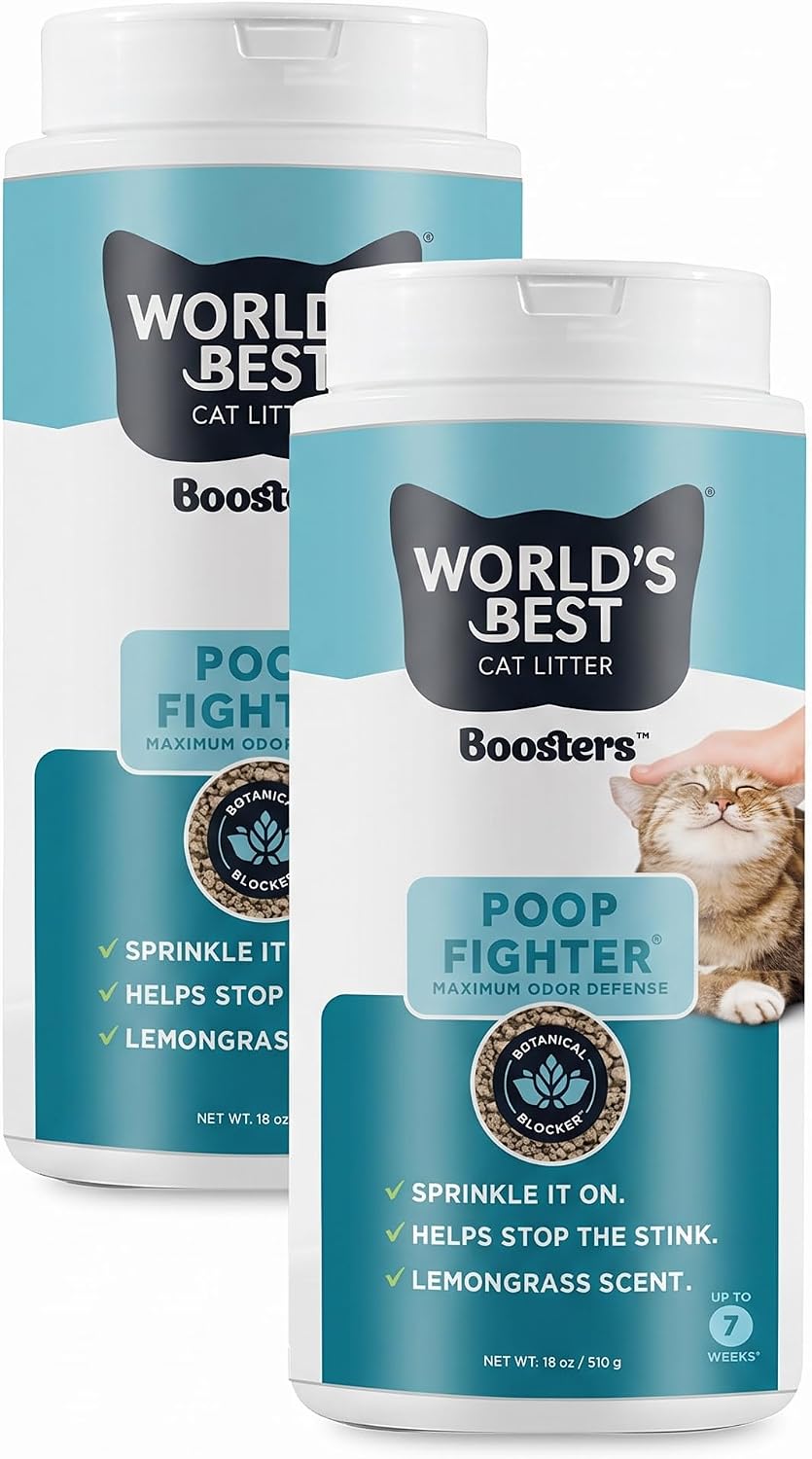 World's Best Cat Litter, Boosters Poop Fighter Additive, 18 oz Canister