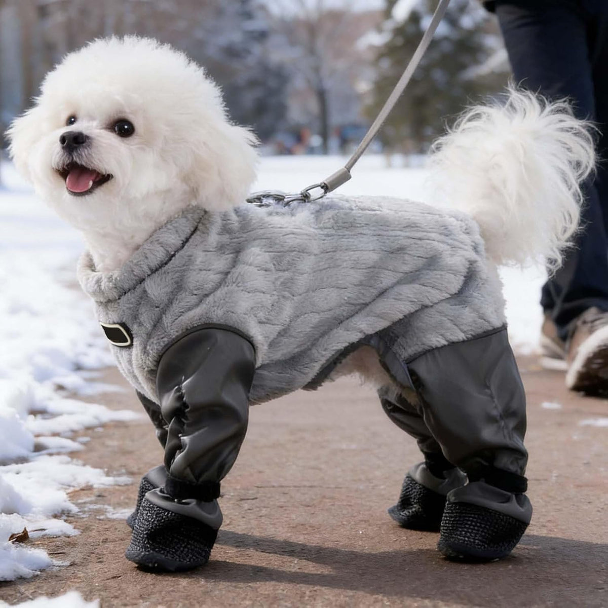 Quilted Insulated Winter Coat with Boots Reflective Full Coverage Outerwear for Small Medium Sized Dogs Outdoor Walking 