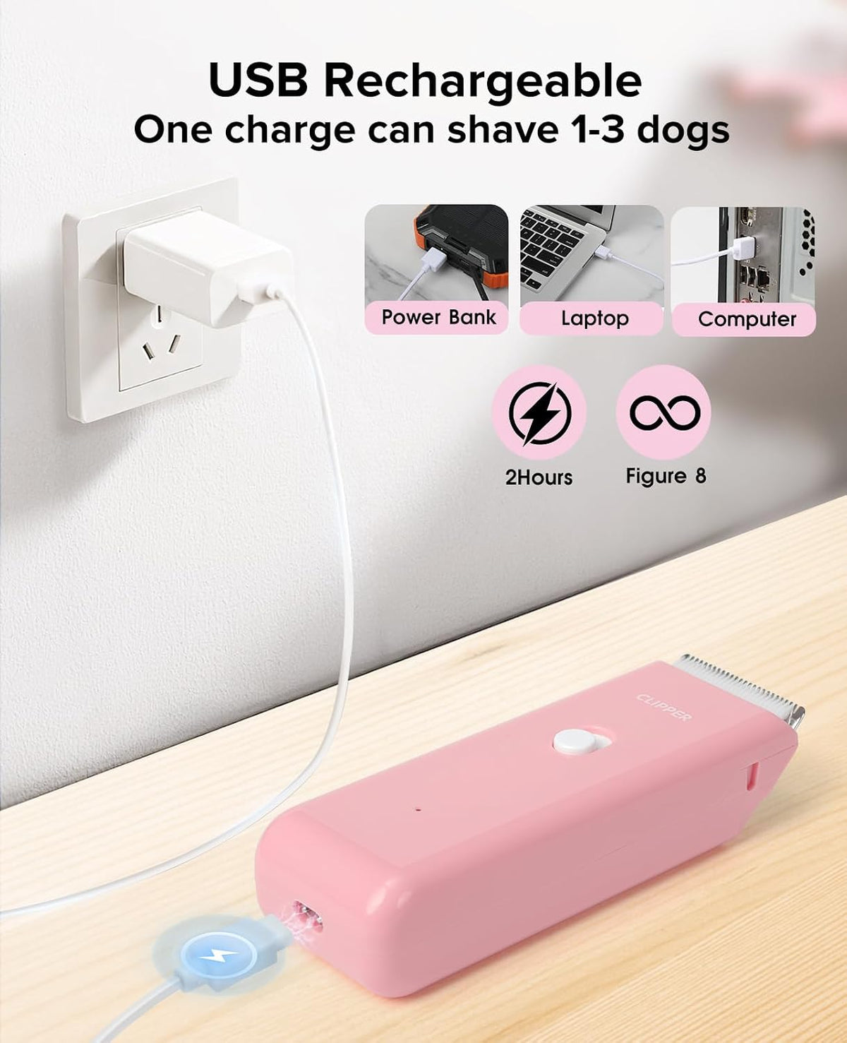 Pet Grooming Clippers Low Noise Waterproof Dog Cat Hair Trimmer