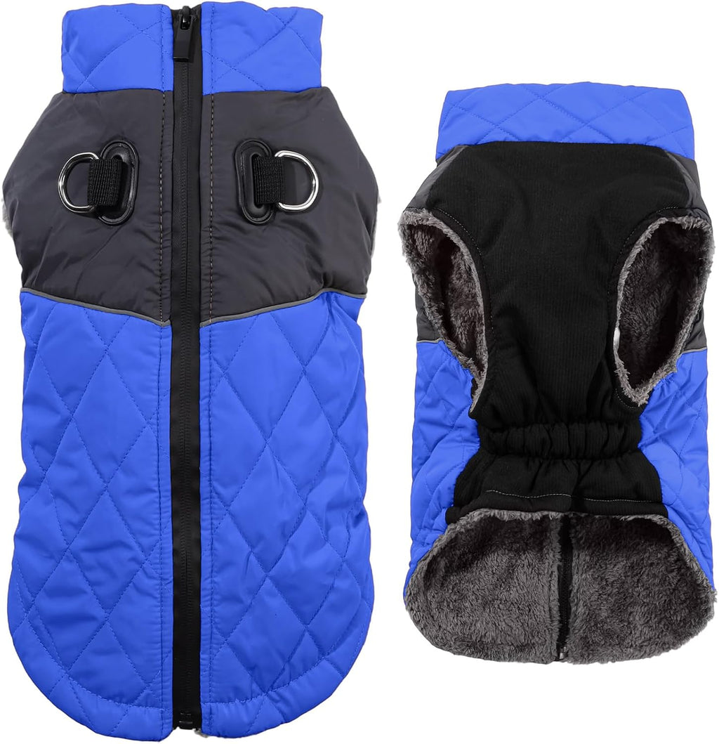 Winter Dog Coats for Small Dogs,Puppy Jacket with Harness,Pink XS