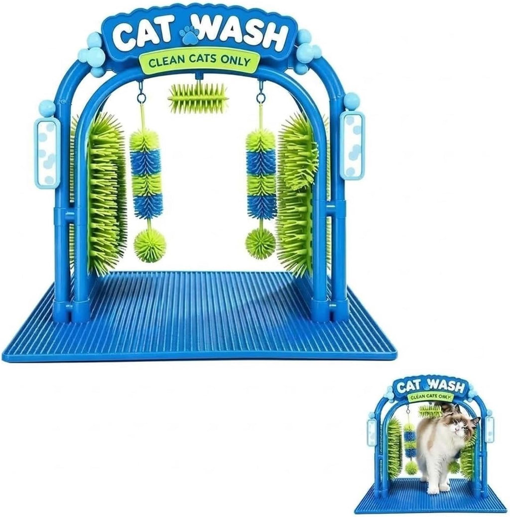 The Cat Wash Grooming Station,Self-Grooming Cat Toy,Car Wash Grooming Arch