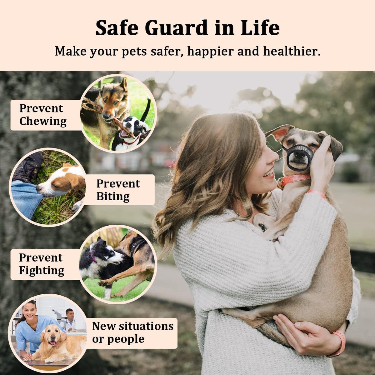 Dog Muzzle, Soft Mesh Muzzles for Small Dogs Biting | Black, XXS