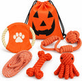 Halloween Rope Dog Toys 5-Piece Set with Pumpkin Ghost Bag