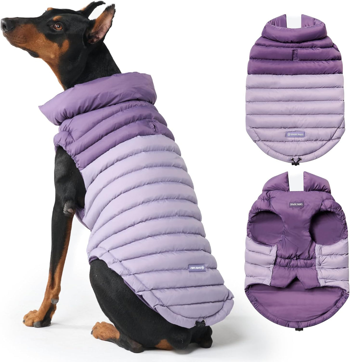 Spark Paws Dog Puffer Jacket, Winter Coat for Small Medium Large Dogs