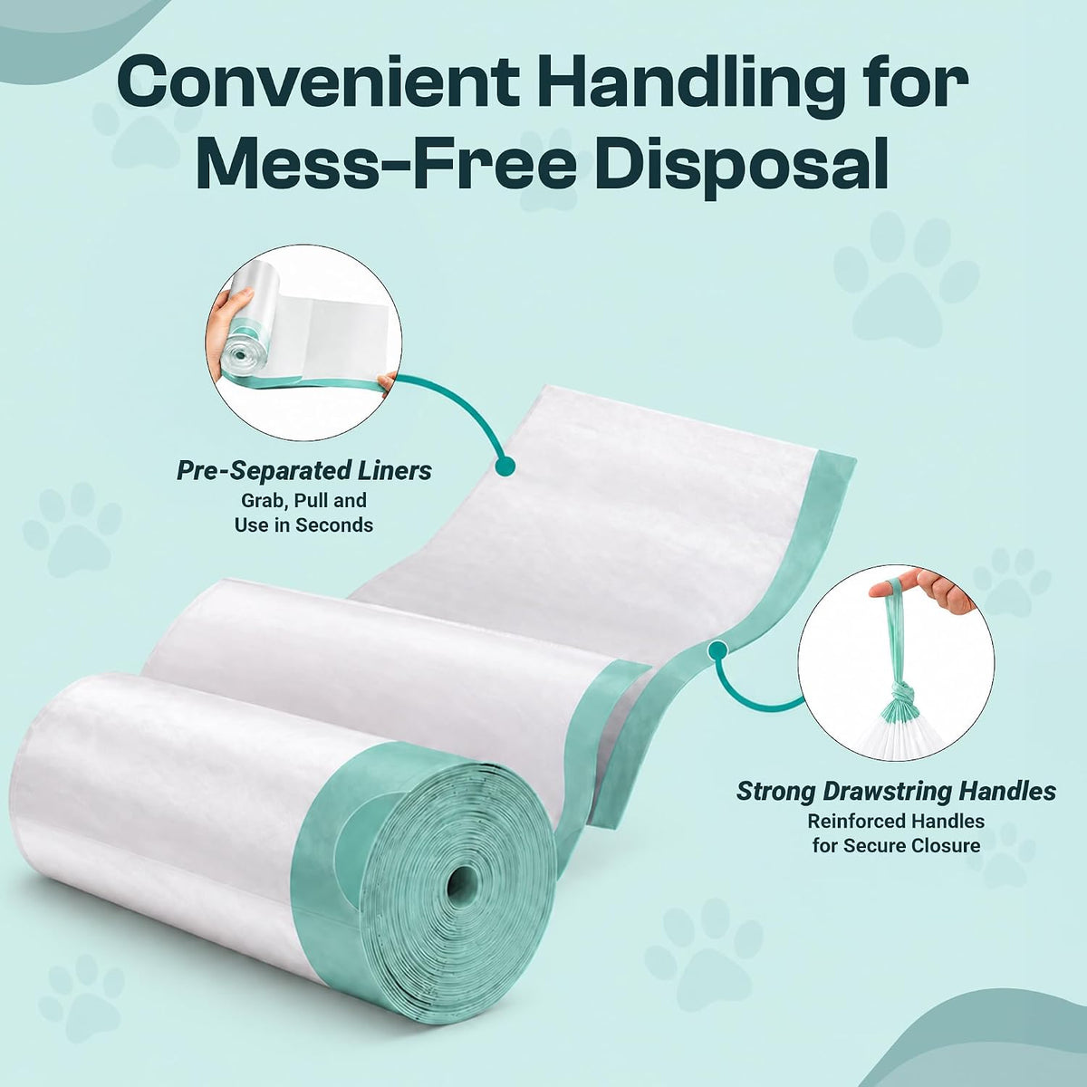 Extra Thick Litter Liners Compatible With Robot 5 Litter Box , 100 Bags