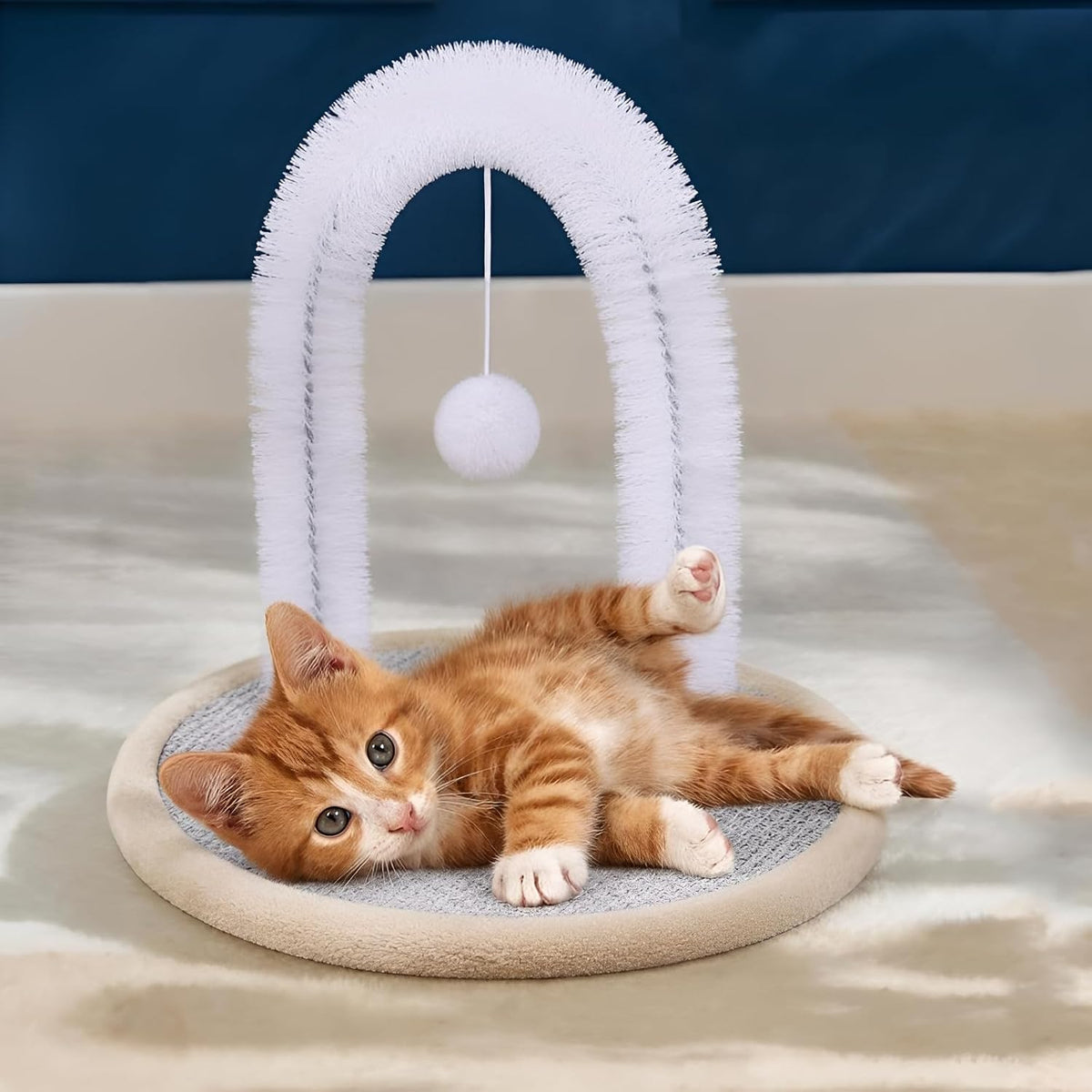 Cat Arch Self Groomer Brush, Beige