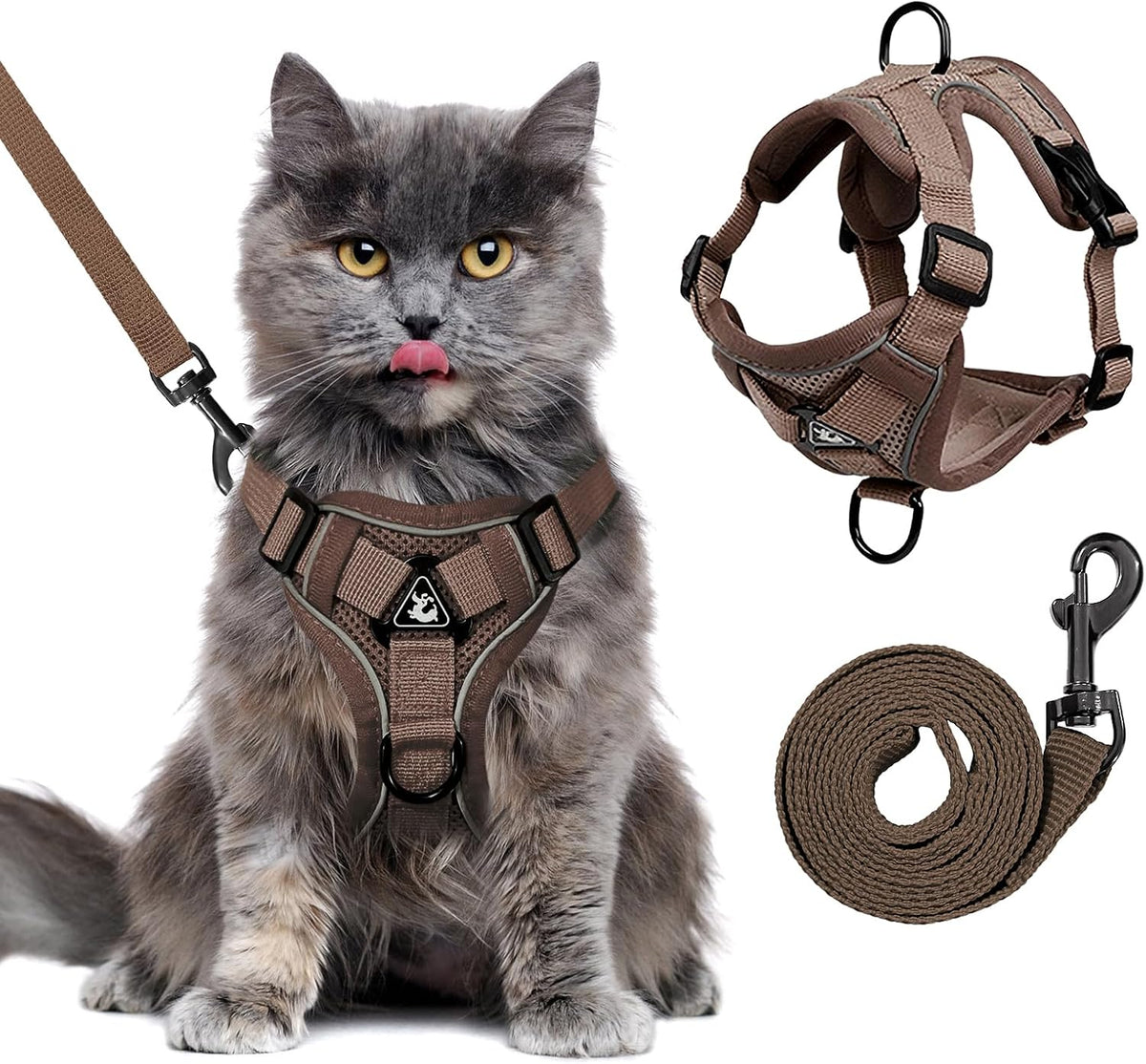 XL Cat Harness Escape Proof for Heavy Cats Adjustable for Extra Large Cats