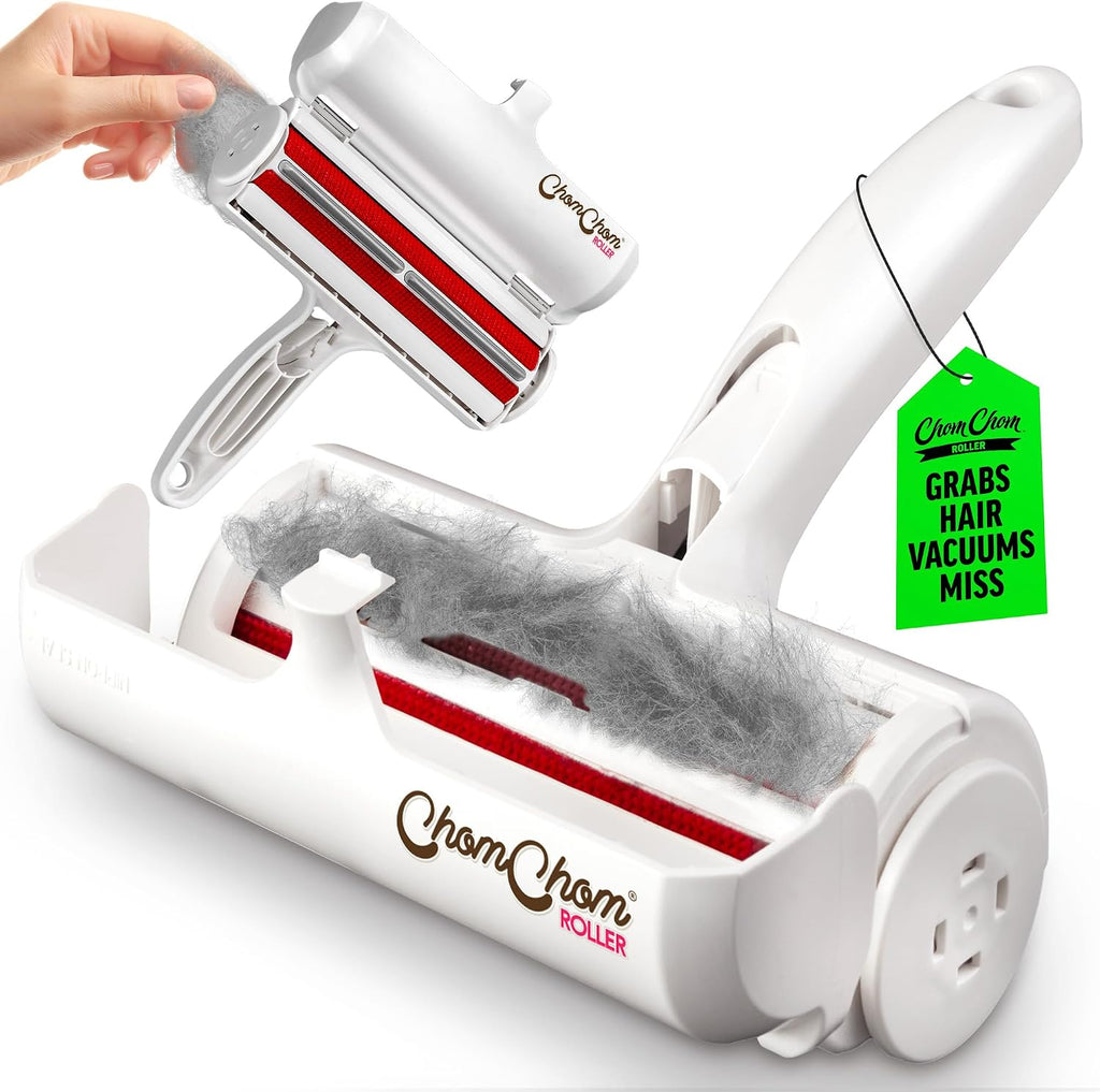 ChomChom Roller Pet Hair Remover – Original Size Reusable Lint Roller for Cat & Dog Hair on Furniture, Couch, Carpet, Ca
