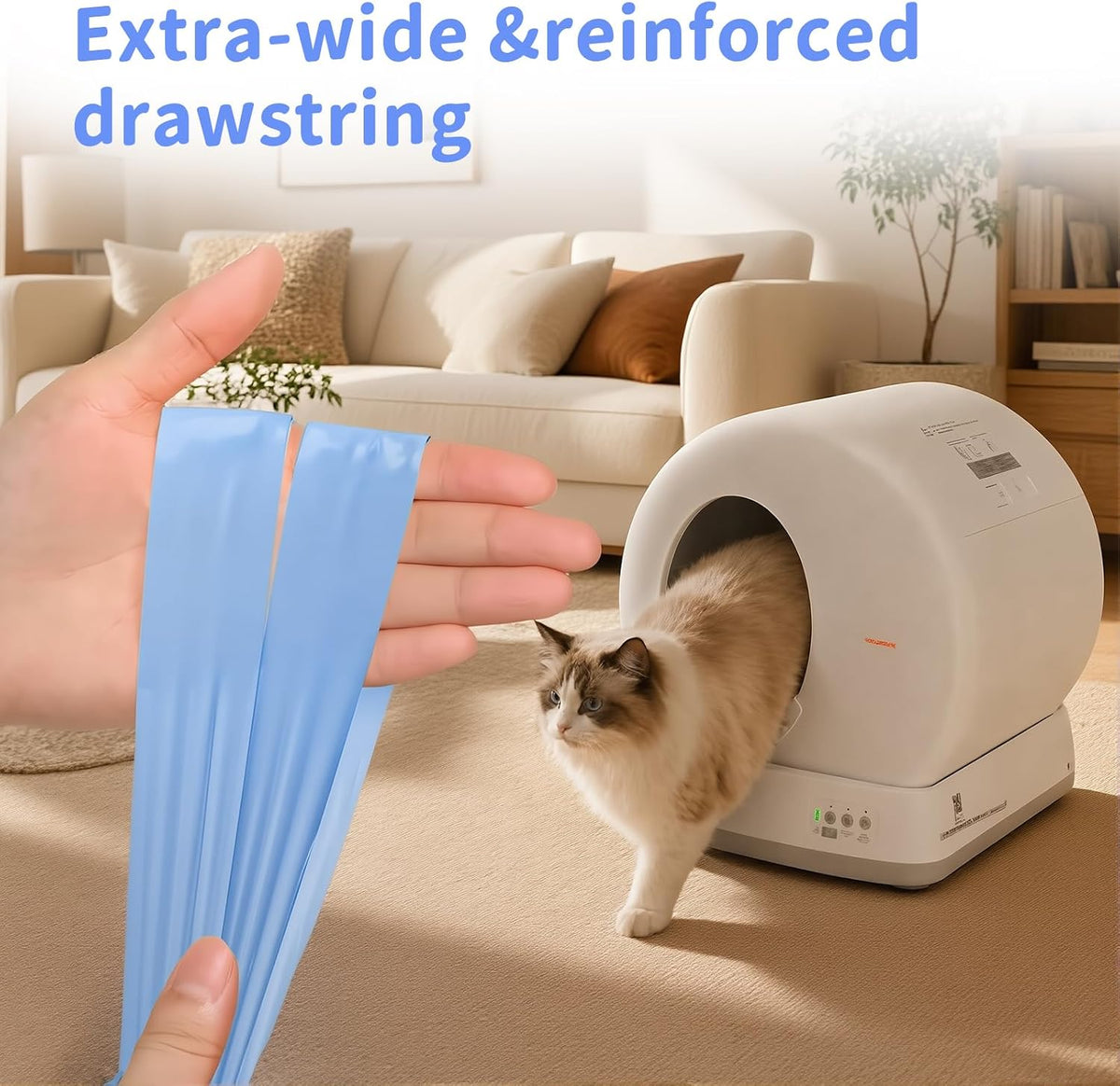 120 Count Pre-Seperated Self-Cleaning Cat Litter Box Liners Bag, Compatible with MW-SC01/SC02/SC09/LR01/LB02, Thick Heav