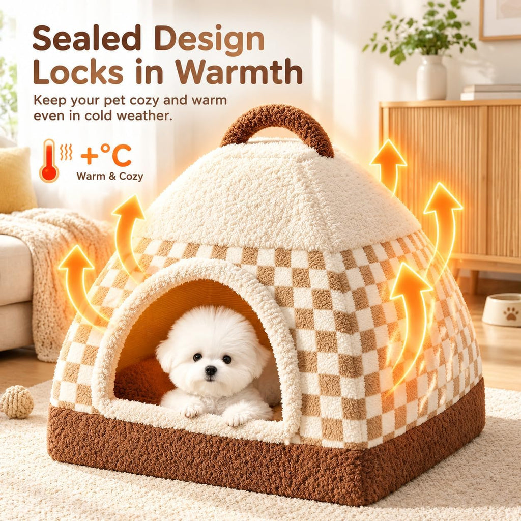 Indoor Dog House, Dog Cave for Small & Medium Dogs