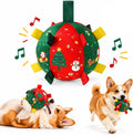 Interactive Dog Ball Rope Toy,Christmas Soccer Ball Toy with Straps for Small and Medium Dogs，Bell Version