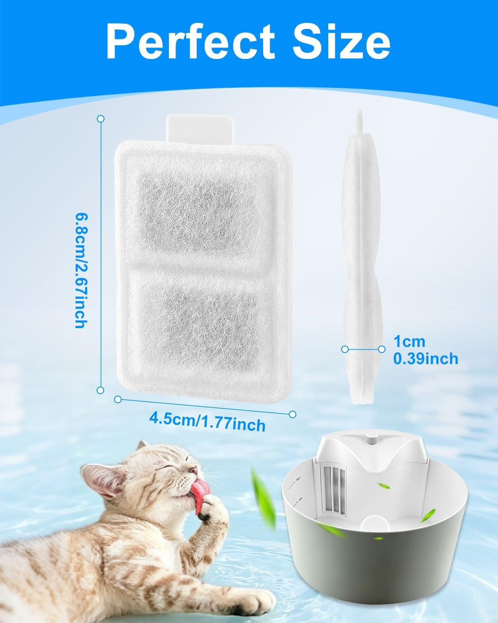24 Small Replacement Filter for Cat Fountain Fit for Whisker City