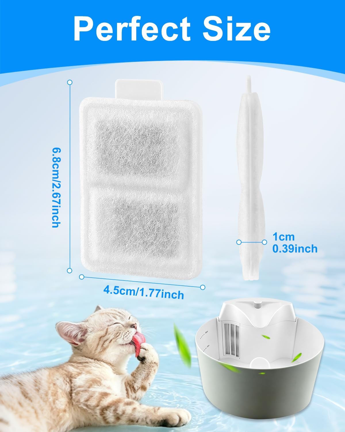 24 Small Replacement Filter for Cat Fountain Fit for Whisker City