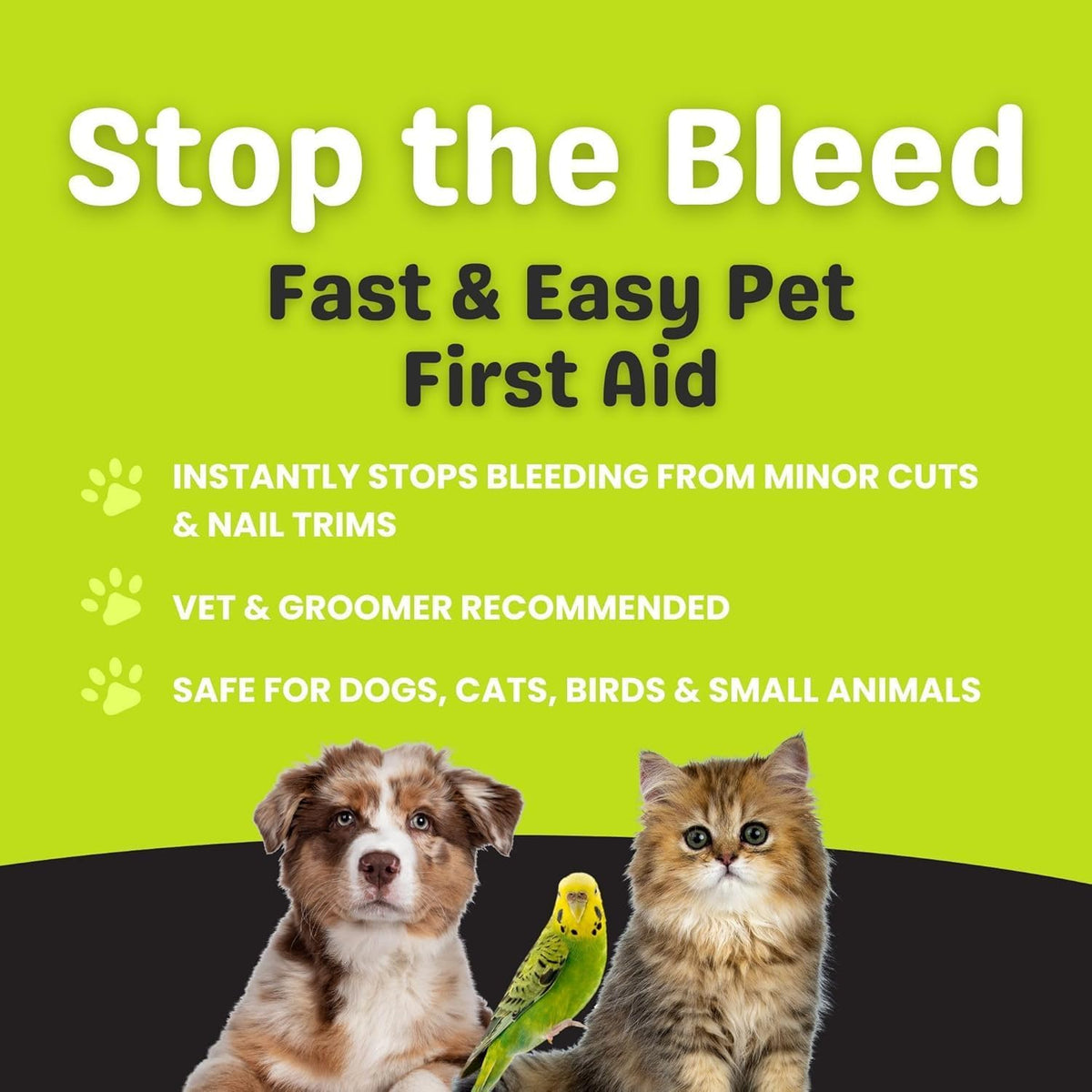 Styptic Powder for Dogs, Cats & Birds (2 oz) – Fast-Acting Blood Clotting & Bleed Stop Powder for Pet Nail Trims, Clippi