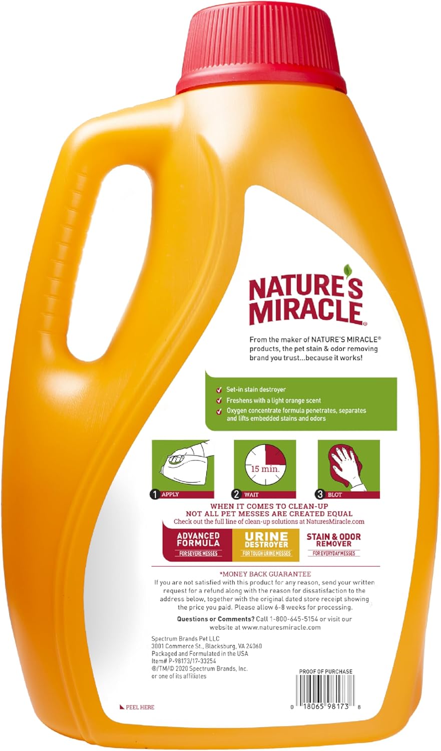 Nature's Miracle Oxy Set-In Stain Destroyer, Cat Odor Control, 1 gal
