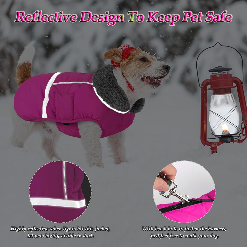 Dogcheer Warm Dog Coat, Waterproof Dog Winter Jacket with Leash Opening