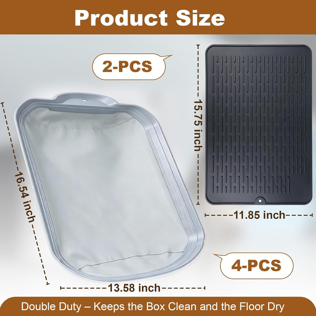 4+2 Set Waterproof Pad for Self Cleaning Litter Box, Leak-Proof & Non-Slip