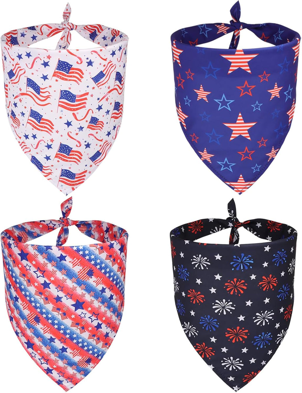 PTDECOR 4 Pack Halloween Dog Bandanas Pumpkin Ghost Bow Fall Scarf, Large