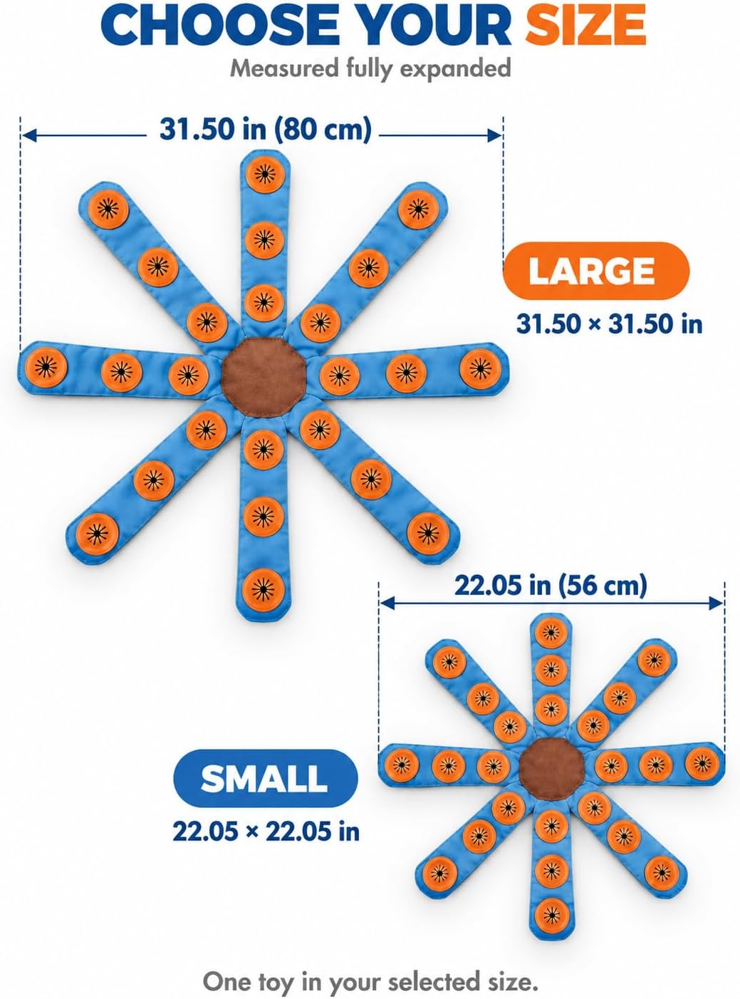 Virelunepets Dogtopus Boredom Buster for Dogs, Foldable Octopus Snuffle Toy (Small)