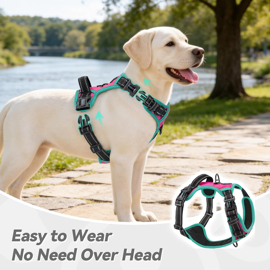 PHOEPET Upgraded No Pull Dog Harness, Reflective Adjustable Vest