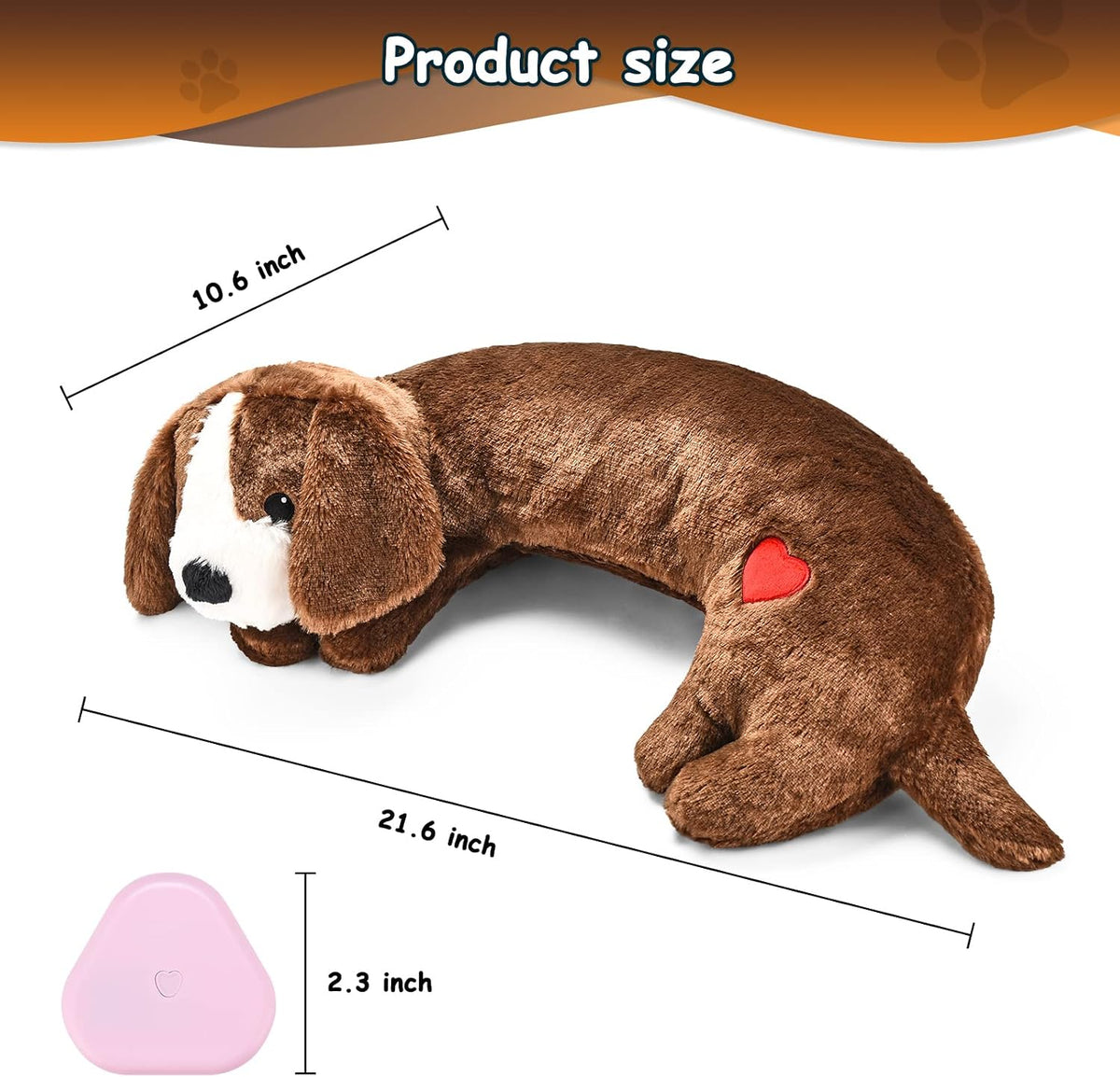 Moropaky Heartbeat Toy Puppy Heartbeat Stuffed Animal Heartbeat Plush Toy for Puppy, Dog Heartbeat Toy for Pet Anxiety R