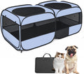 2-in-1 Dog Playpen, 58''Pop Up Cat Puppy Pet Playpen Indoor/Outdoor Cats Enclosed, Cat Dog Tent Crate Cage Kennel, Porta