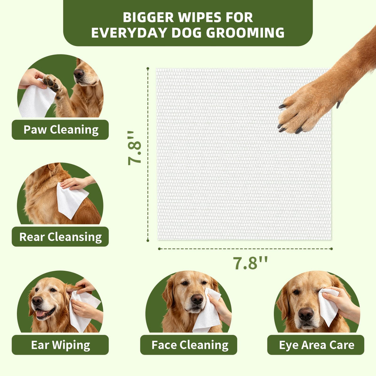 IMMHABI 400 Count Hypoallergenic Dog Wipes, Unscented Plant-Based Pet Wipes