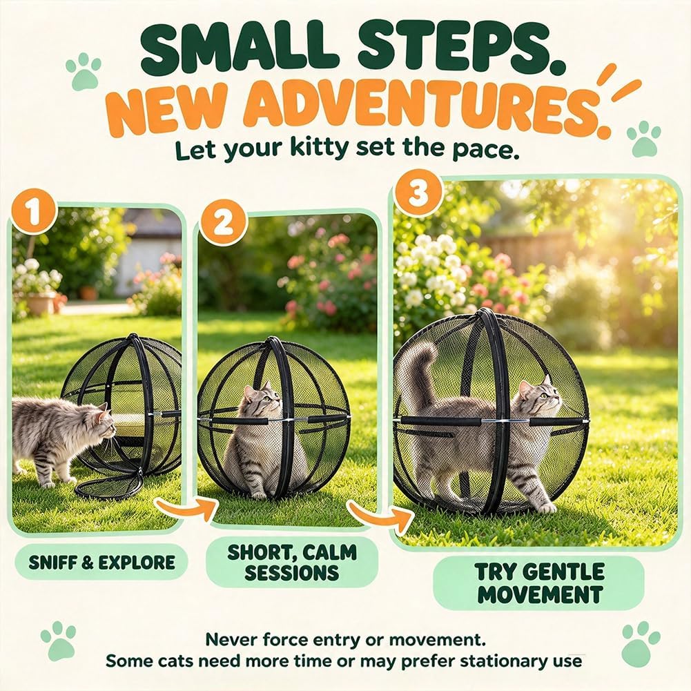 2027 Cat Hamster Ball for Outside, Hamster Ball for Cats, Rolly Cat Ball