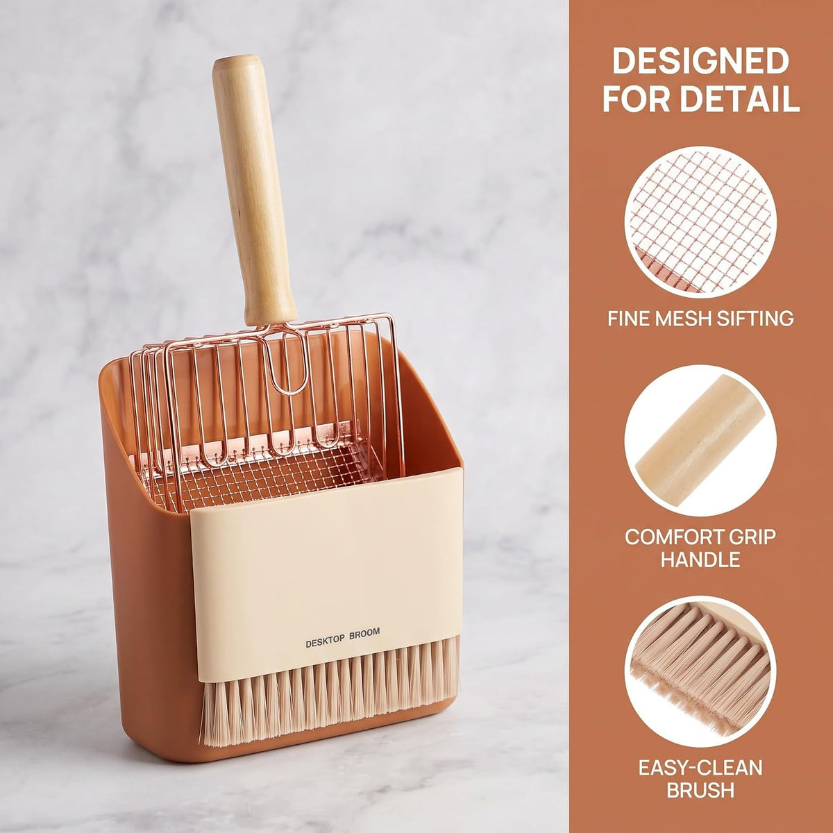 UKCOCO 1 Set Cat Litter Scooper with Holder Small Broom and Dustpan