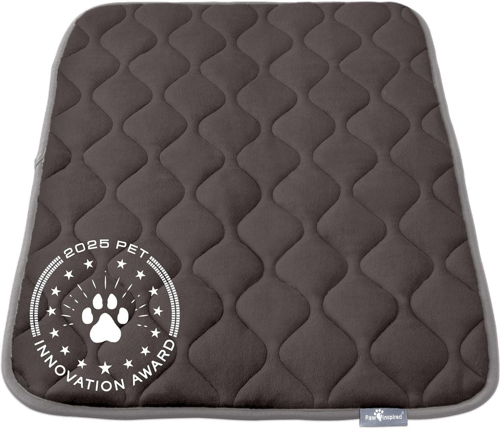 Paw Inspired Washable Padded Crate Mats for Dogs, Gray, 29x18 Inch